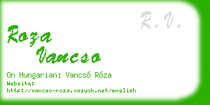 roza vancso business card