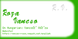 roza vancso business card